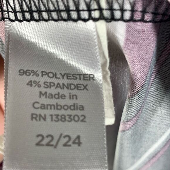 Avenue Women's Striped Split Neck Roll Tab Sleeves Blouse Multicolor Size 22/24 - Picture 4 of 9